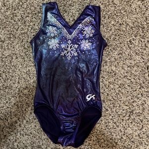 GK Elite Leotard with Snowflake Sequins
